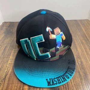 CITY HUNTER SNAPBACK HAT CAP MINECRAFT WASHINGTON DC HAT BLACK AQUA EMBROIDERY!